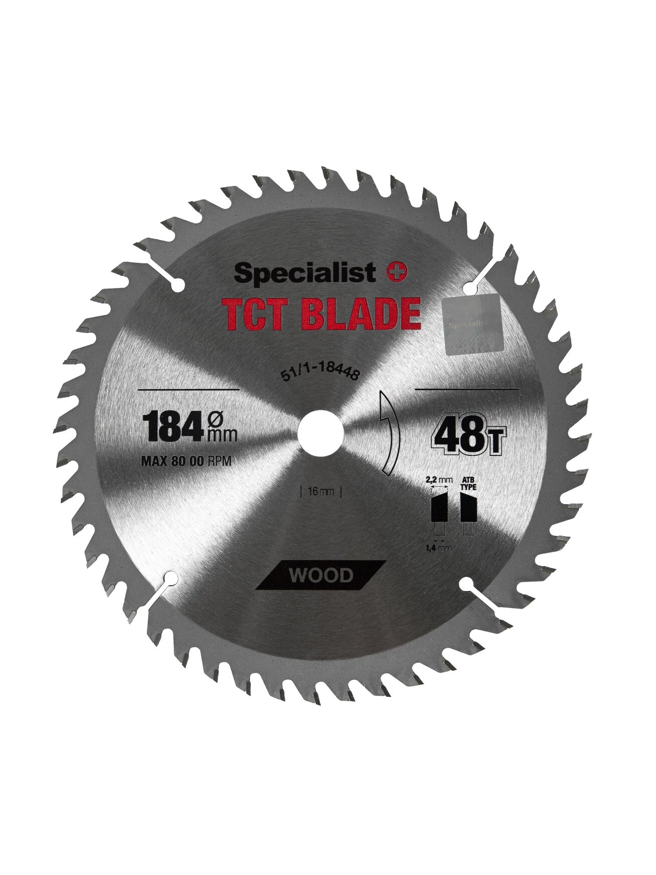 Specialist+ SPECIALIST+ pjovimo diskas, 184x48Tx16 mm 1 Specialist+ SPECIALIST+ pjovimo diskas, 184x48Tx16 mm 1