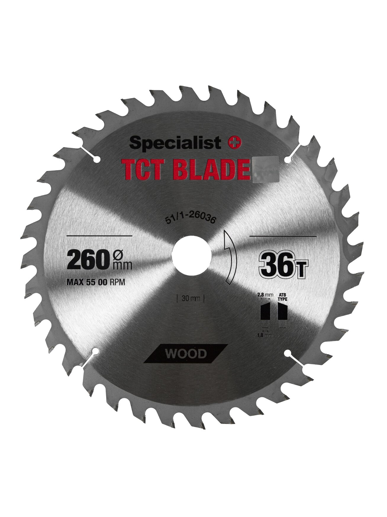 Specialist+ SPECIALIST+ pjovimo diskas, 260x36Tx30 mm 1