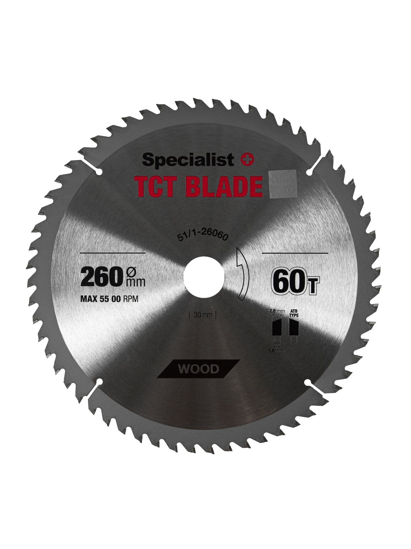 Specialist+ SPECIALIST+ pjovimo diskas, 260x60Tx30 mm 1 Specialist+ SPECIALIST+ pjovimo diskas, 260x60Tx30 mm 1