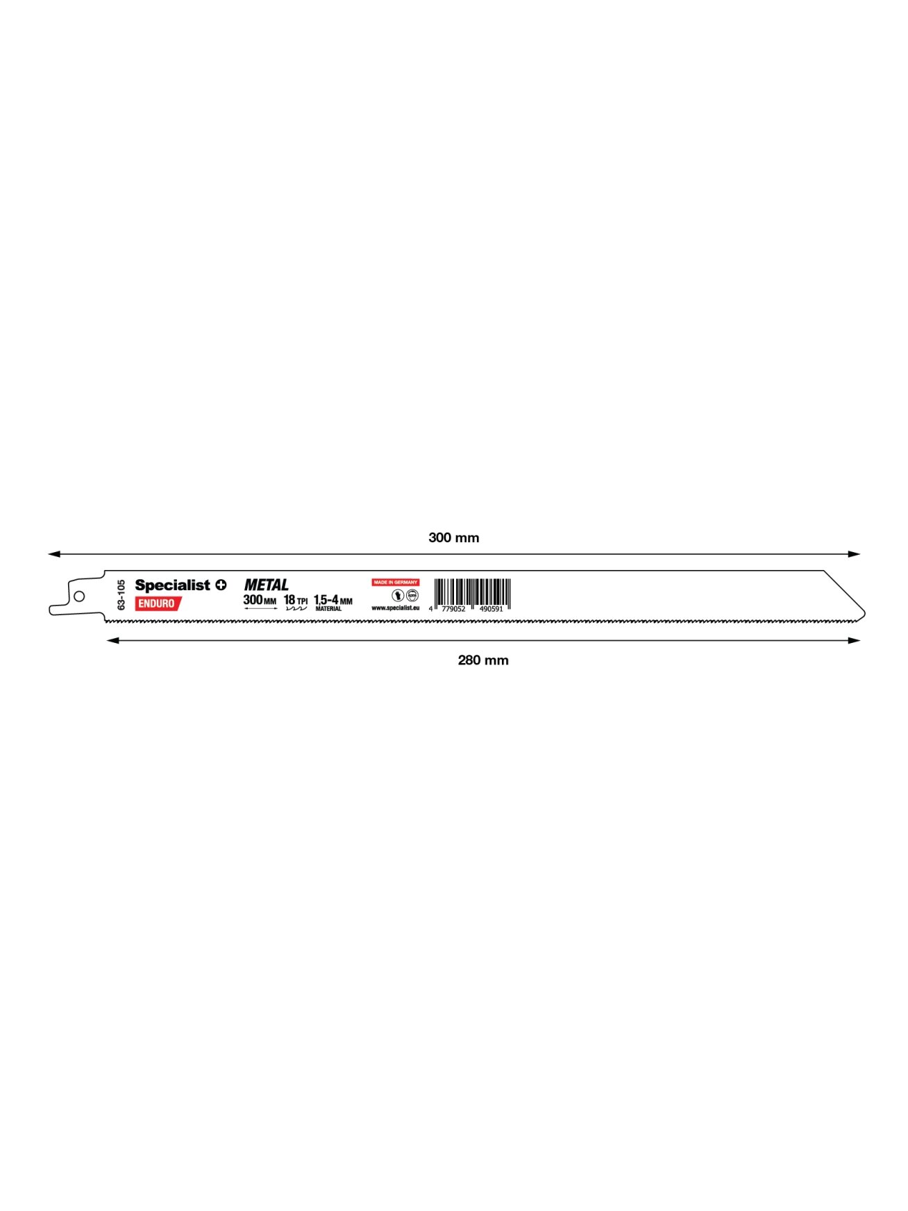 Specialist+ SPECIALIST+ pjūklas metalui, 300 mm, 18TPI 3 Specialist+ SPECIALIST+ pjūklas metalui, 300 mm, 18TPI 3