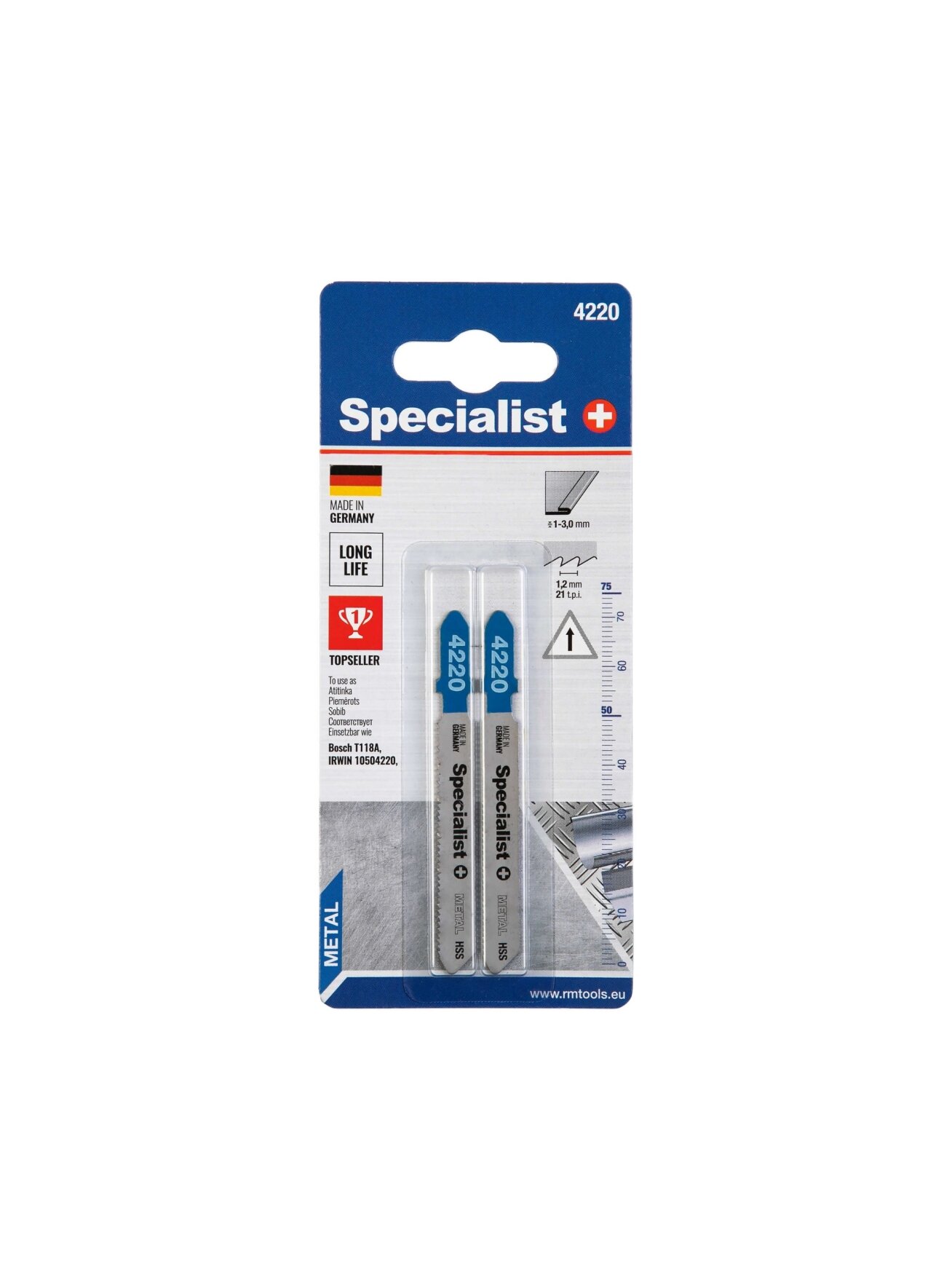 Specialist+ SPECIALIST+ pjūklelis 4220 (T118A), 2 vnt. 2 Specialist+ SPECIALIST+ pjūklelis 4220 (T118A), 2 vnt. 2