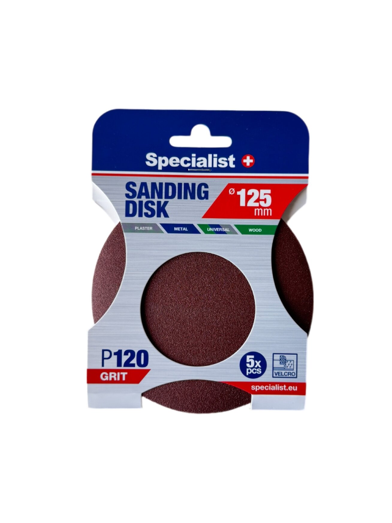 Specialist+ SPECIALIST+ šlifavimo popierius P120, 125 mm, 5 vnt.