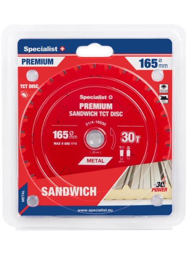 Specialist+ Pjovimo diskas 165x30Tx20mm, Sandwich PREMIUM, SPECIALIST+