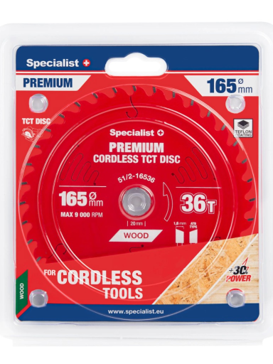Specialist+ Pjovimo diskas 165x36Tx20mm, Cordless PREMIUM, SPECIALIST+