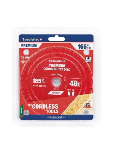 Specialist+ Pjovimo diskas 165x48Tx20mm, Cordless PREMIUM, SPECIALIST+