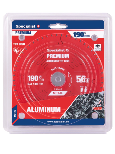Specialist+ Pjovimo diskas 190x56Tx30mm, Aluminium PREMIUM, SPECIALIST+
