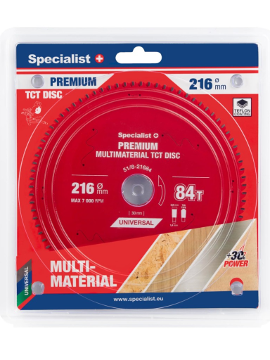 Specialist+ Pjovimo diskas 216x84Tx30mm, Multimaterial PREMIUM, SPECIALIST+ Specialist+ Pjovimo diskas 216x84Tx30mm, Multimaterial PREMIUM, SPECIALIST+