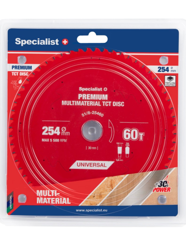 Specialist+ Pjovimo diskas 254x60Tx30mm, Multimaterial PREMIUM, SPECIALIST+ Specialist+ Pjovimo diskas 254x60Tx30mm, Multimaterial PREMIUM, SPECIALIST+