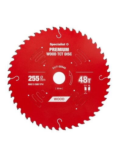 Specialist+ Pjovimo diskas 255x48Tx30mm, Wood PREMIUM, SPECIALIST+