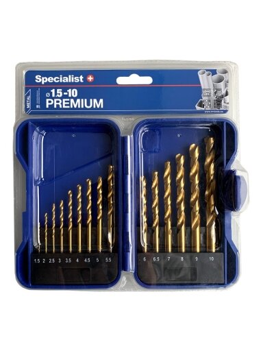 Specialist+ SPECIALIST+ grąžtų rinkinys TITANIUM, 1.5-10 mm, 15 vnt.