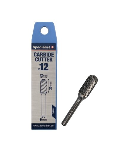 Specialist+ SPECIALIST+ kietmetalio freza WRC, 12x25x6 mm