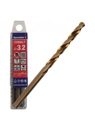 Specialist+ SPECIALIST+ metalo grąžtas COBALT, 3.2 mm, 10 vnt.