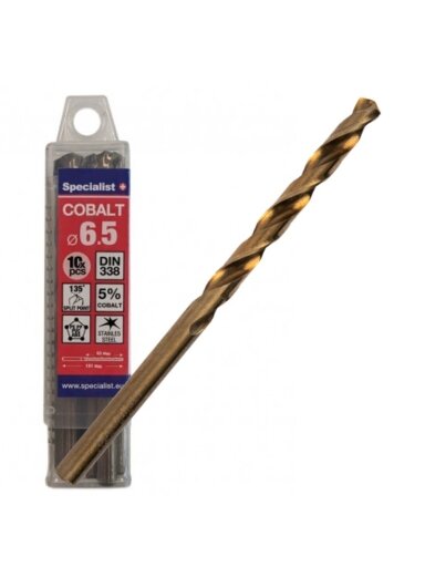 Specialist+ SPECIALIST+ metalo grąžtas COBALT, 6.5 mm, 10 vnt.