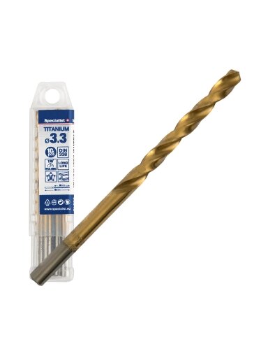 Specialist+ SPECIALIST+ metalo grąžtas TITAN, 3.3 mm, 10 vnt.