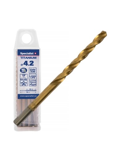 Specialist+ SPECIALIST+ metalo grąžtas TITAN, 4.2 mm, 10 vnt.