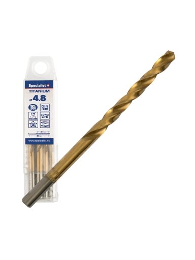 Specialist+ SPECIALIST+ metalo grąžtas TITAN, 4.8 mm, 10 vnt.