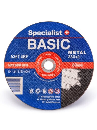 Specialist+ SPECIALIST+ metalo pj. diskas BASIC, 230x2x22 mm