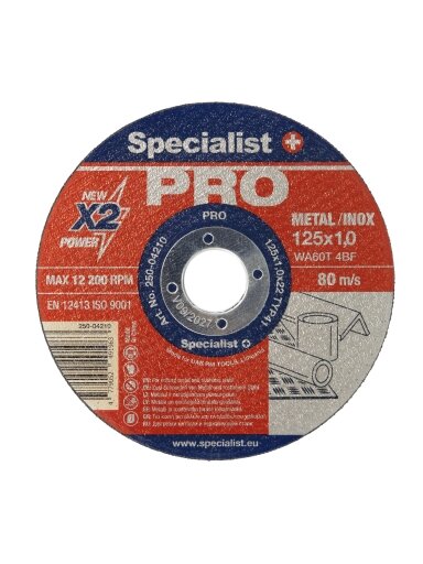 Specialist+ SPECIALIST+ metalo pj. diskas PRO, 125x1x22 mm