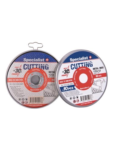 Specialist+ SPECIALIST+ metalo pj.diskas CUTTING, 125x1x22 mm 10 vnt. metal. d