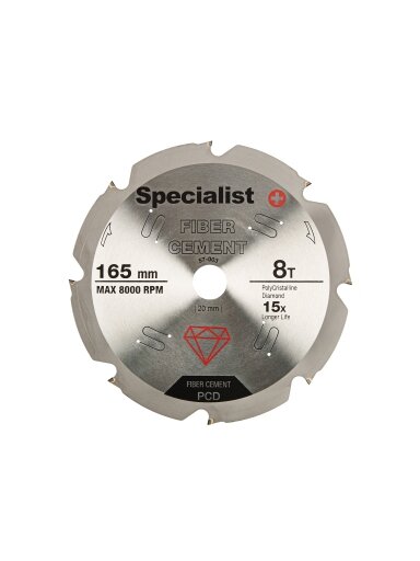 Specialist+ SPECIALIST+ pj. diskas pluošt. cementui, 8T 165 x 20 mm