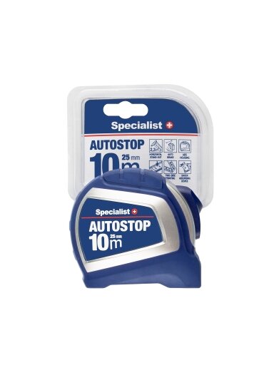 Specialist+ SPECIALIST+ ruletė AUTOSTOP 10 m, 25 mm