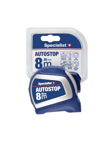 Specialist+ SPECIALIST+ ruletė AUTOSTOP 8 m, 25 mm