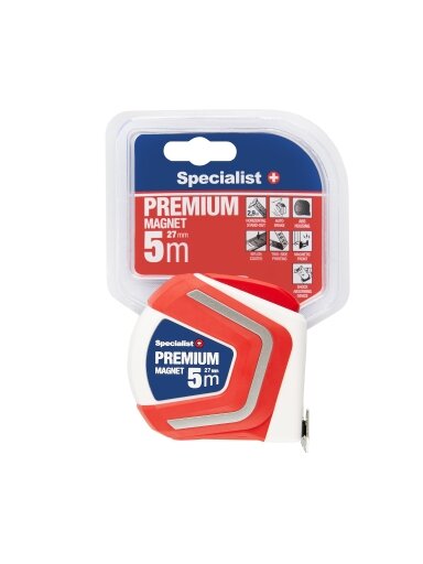 Specialist+ SPECIALIST+ ruletė PREMIUM 5 m, 27 mm