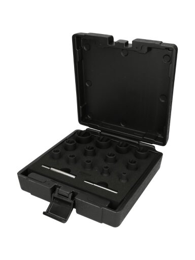 Spiralinio profilio galvučių rinkinis ¼" + ½" 15 vnt, 6-27mm, KS Tools