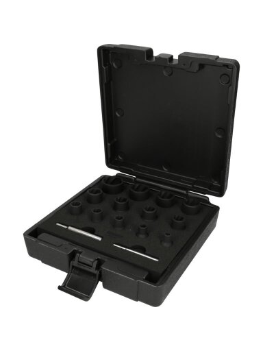 Spiralinio profilio galvučių rinkinis ¼" + ½" 15 vnt, 6-27mm, KS Tools