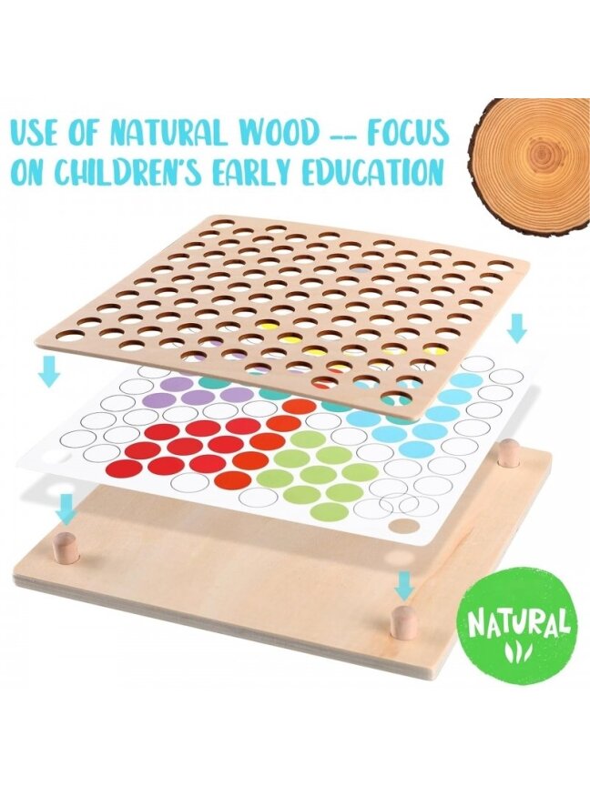 Spalvoti Rutuliukai - Dėlionė Montessori 3