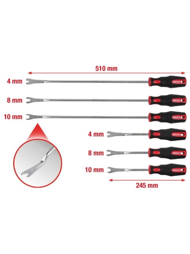 Spaustukų nuėmimo komplektas, 6 vnt, KS Tools
