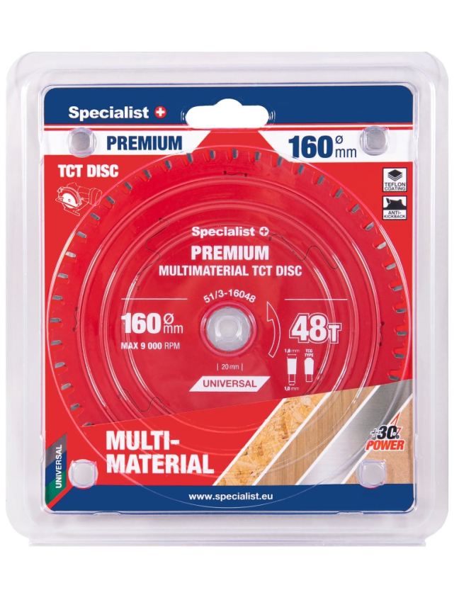 Specialist+ Pjovimo diskas 160x48Tx20mm, Multimaterial PREMIUM, SPECIALIST+ Specialist+ Pjovimo diskas 160x48Tx20mm, Multimaterial PREMIUM, SPECIALIST+