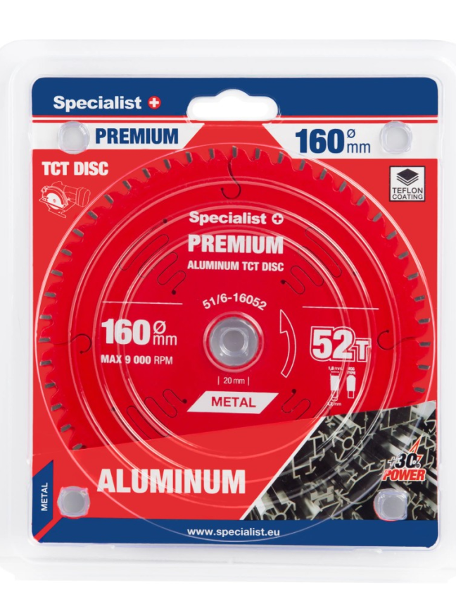 Specialist+ Pjovimo diskas 160x52Tx20mm, Aluminium PREMIUM, SPECIALIST+ Specialist+ Pjovimo diskas 160x52Tx20mm, Aluminium PREMIUM, SPECIALIST+