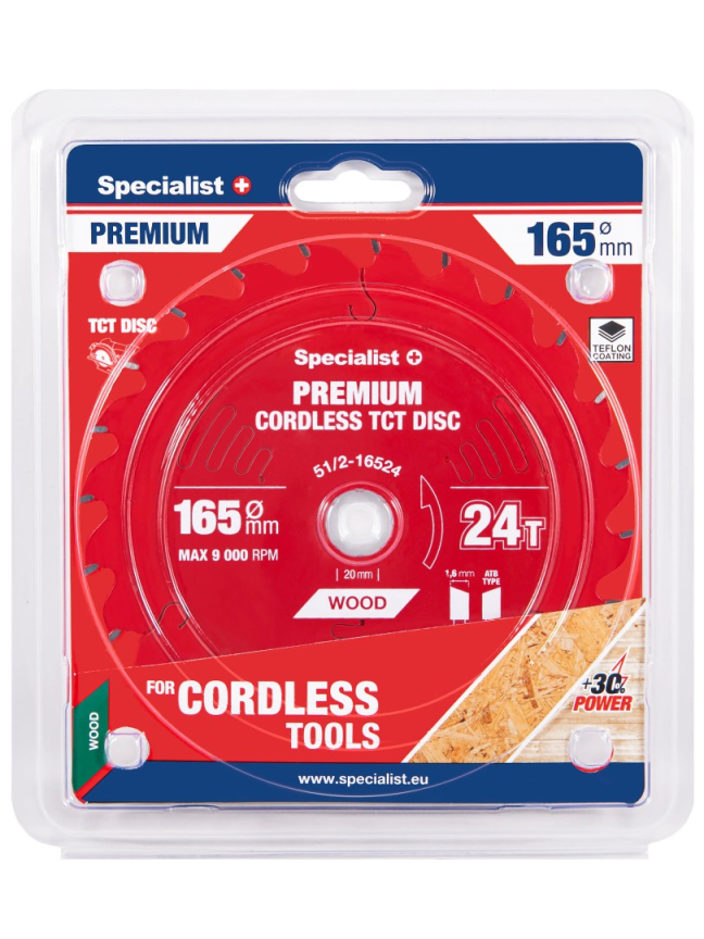 Specialist+ Pjovimo diskas 165x24Tx20mm, Cordless PREMIUM, SPECIALIST+ Specialist+ Pjovimo diskas 165x24Tx20mm, Cordless PREMIUM, SPECIALIST+