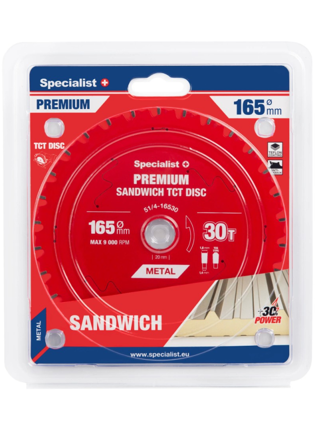 Specialist+ Pjovimo diskas 165x30Tx20mm, Sandwich PREMIUM, SPECIALIST+