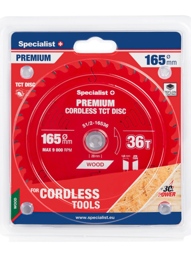 Specialist+ Pjovimo diskas 165x36Tx20mm, Cordless PREMIUM, SPECIALIST+