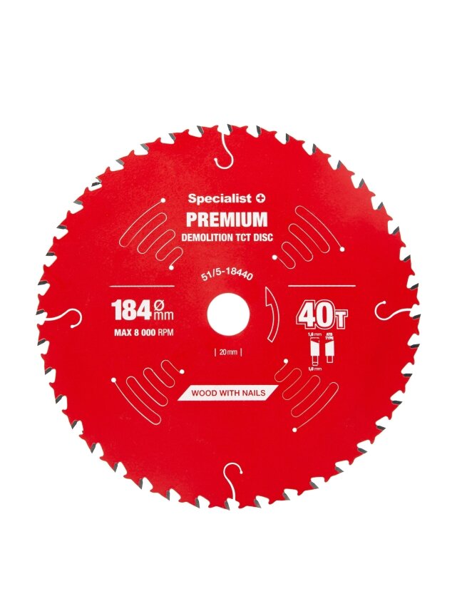 Specialist+ Pjovimo diskas 184x40Tx20/16mm, Demolition PREMIUM, SPECIALIST+ 1 Specialist+ Pjovimo diskas 184x40Tx20/16mm, Demolition PREMIUM, SPECIALIST+ 1