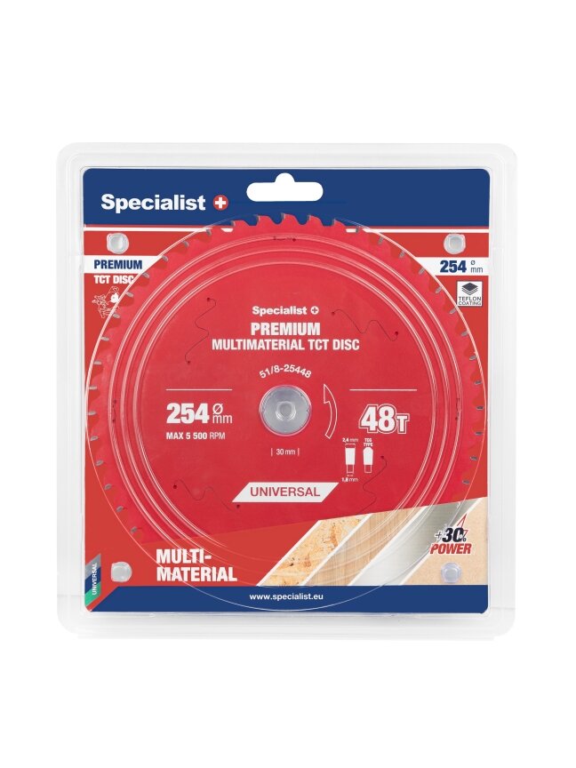 Specialist+ Pjovimo diskas 254x48Tx30mm, Multimaterial PREMIUM, SPECIALIST+