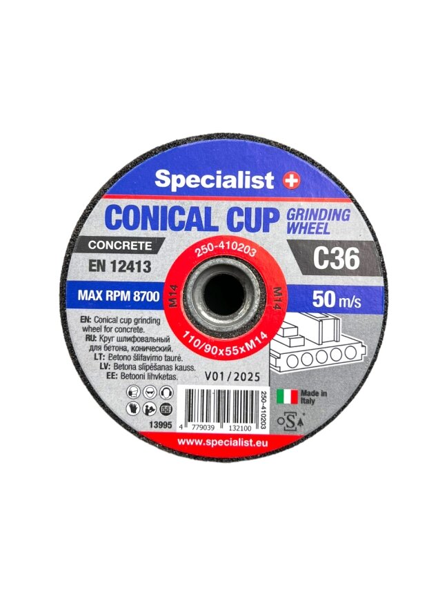 Specialist+ SPECIALIST+ betono šlif. taurė C36, 110/90x55xM14 mm 1