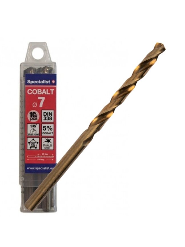Specialist+ SPECIALIST+ metalo grąžtas COBALT, 7 mm, 10 vnt.