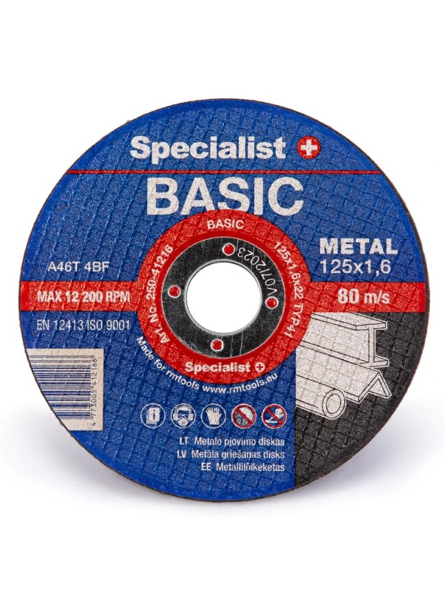 Specialist+ SPECIALIST+ metalo pj. diskas BASIC, 125x1.6x22 mm