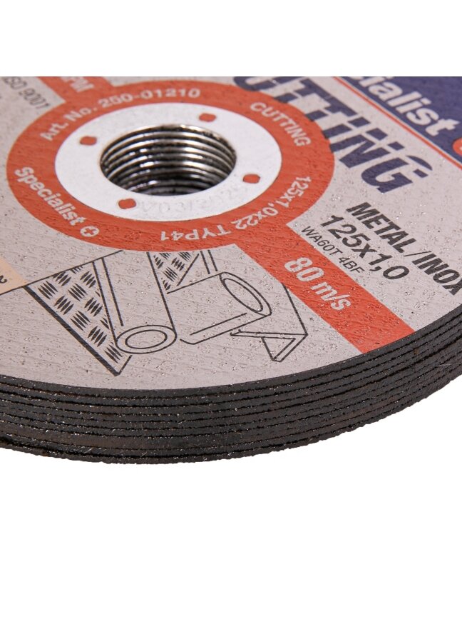 Specialist+ SPECIALIST+ metalo pj.diskas CUTTING, 125x1x22 mm 10 vnt. metal. d 3 Specialist+ SPECIALIST+ metalo pj.diskas CUTTING, 125x1x22 mm 10 vnt. metal. d 3