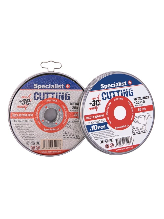Specialist+ SPECIALIST+ metalo pj.diskas CUTTING, 125x1x22 mm 10 vnt. metal. d