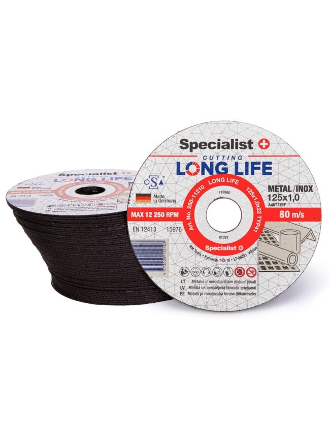 Specialist+ SPECIALIST+ metalo pj.diskas LONG LIFE, 125x1x22 mm 3 Specialist+ SPECIALIST+ metalo pj.diskas LONG LIFE, 125x1x22 mm 3