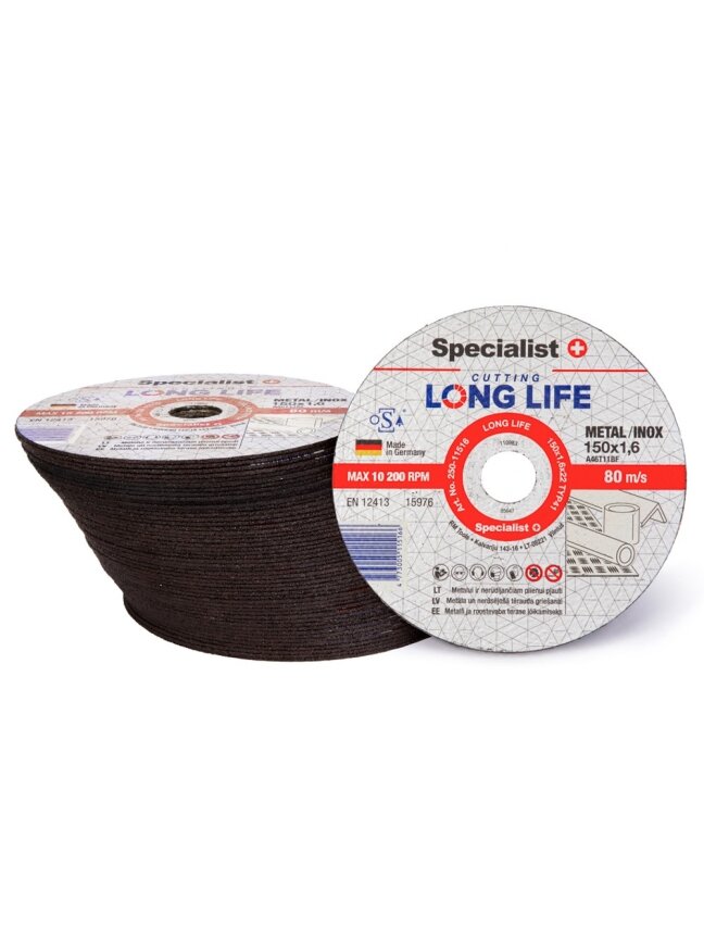 Specialist+ SPECIALIST+ metalo pj.diskas LONG LIFE, 150x1.6x22 mm 3 Specialist+ SPECIALIST+ metalo pj.diskas LONG LIFE, 150x1.6x22 mm 3