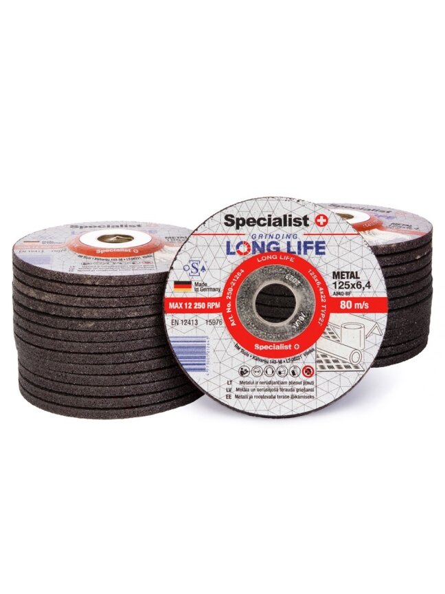 Specialist+ SPECIALIST+ šlif. diskas LONG LIFE, 125x6.4x22 mm 2 Specialist+ SPECIALIST+ šlif. diskas LONG LIFE, 125x6.4x22 mm 2