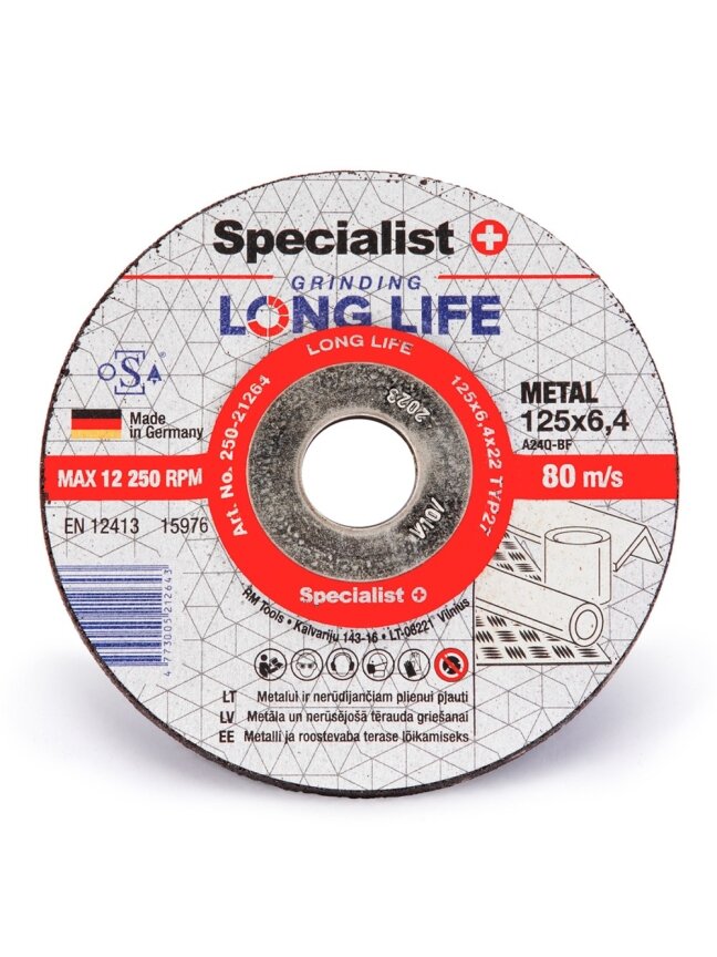 Specialist+ SPECIALIST+ šlif. diskas LONG LIFE, 125x6.4x22 mm