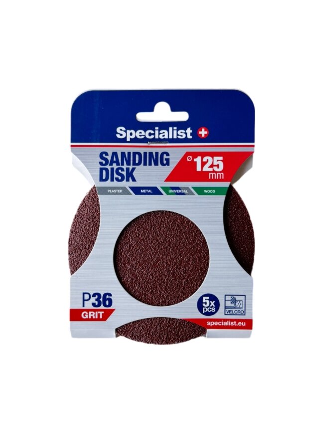 Specialist+ SPECIALIST+ šlifavimo popierius P36, 125 mm, 5 vnt. Specialist+ SPECIALIST+ šlifavimo popierius P36, 125 mm, 5 vnt.