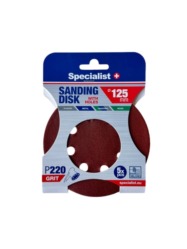 Specialist+ SPECIALIST+ šlifavimo popierius su skylėmis P220, 125 mm, 5 vnt. Specialist+ SPECIALIST+ šlifavimo popierius su skylėmis P220, 125 mm, 5 vnt.