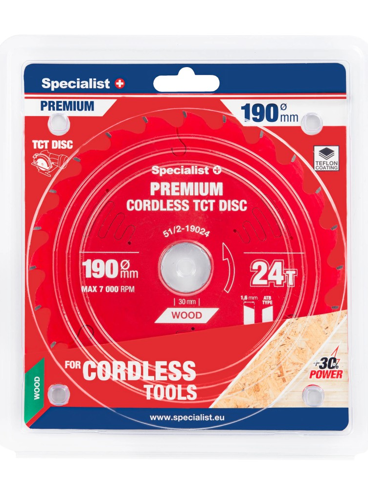 Specialist+ Pjovimo diskas 190x24Tx30mm, Cordless PREMIUM, SPECIALIST+ Specialist+ Pjovimo diskas 190x24Tx30mm, Cordless PREMIUM, SPECIALIST+